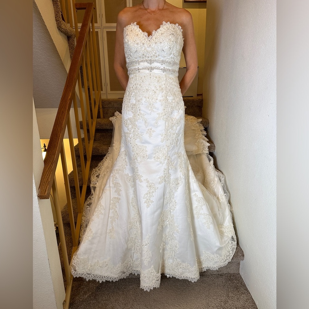 Carolyne Satuer Ivory Wedding Dress